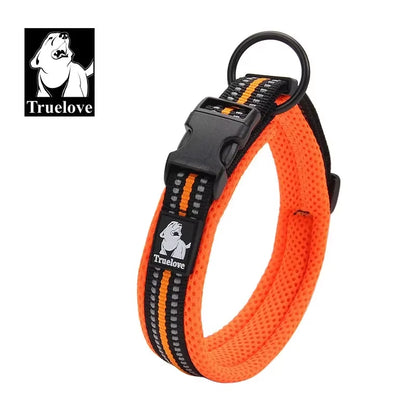 Adjustable Mesh Padded Reflective Nylon Dog Collar - Durable Heavy Duty Design for All Breeds and Weather Conditions, Available in 8 Sizes