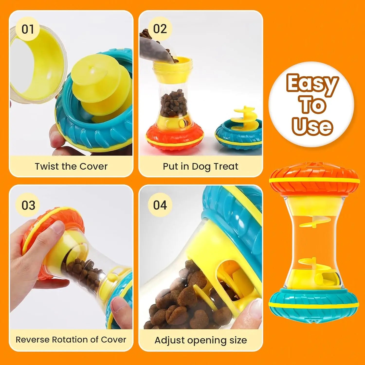 Interactive Dog Puzzle Toy for Mental Stimulation - Treat Dispensing Slow Feeder to Engage and Entertain Dogs